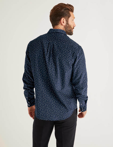 Cord Print Shirt - Navy Blue Daisy Cord Print Shirt - Navy Blue Daisy