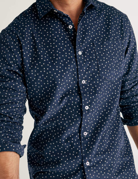 Cord Print Shirt - Navy Blue Daisy Cord Print Shirt - Navy Blue Daisy