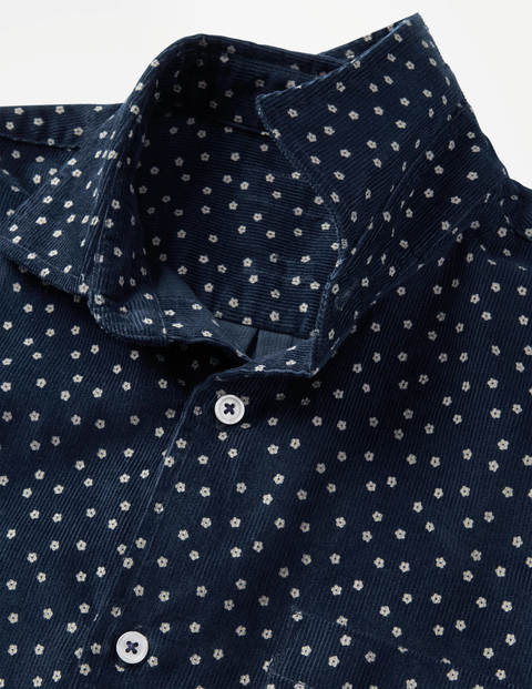 Cord Print Shirt - Navy Blue Daisy Cord Print Shirt - Navy Blue Daisy