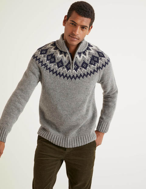 Fair Isle Half-Zip - Grey Fair Isle Half-Zip - Grey