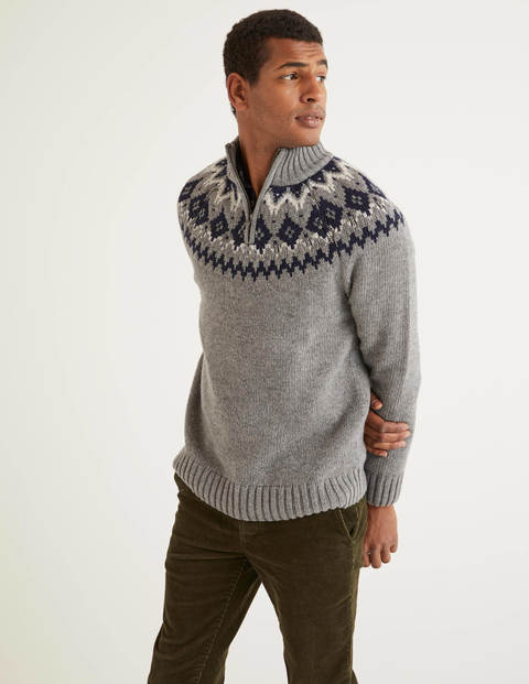 Fair Isle Half-Zip - Grey Fair Isle Half-Zip - Grey