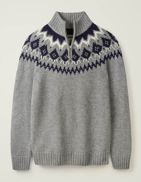 Fair Isle Half-Zip - Grey Fair Isle Half-Zip - Grey