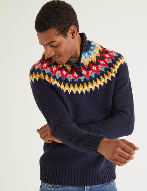 Fair Isle Half-Zip - Navy Fair Isle Half-Zip - Navy