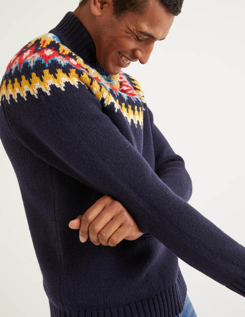 Fair Isle Half-Zip - Navy Fair Isle Half-Zip - Navy