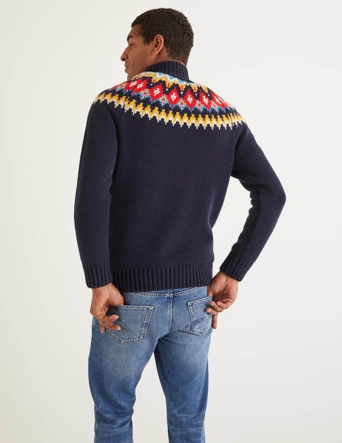 Fair Isle Half-Zip - Navy Fair Isle Half-Zip - Navy
