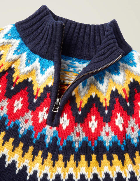 Fair Isle Half-Zip - Navy Fair Isle Half-Zip - Navy