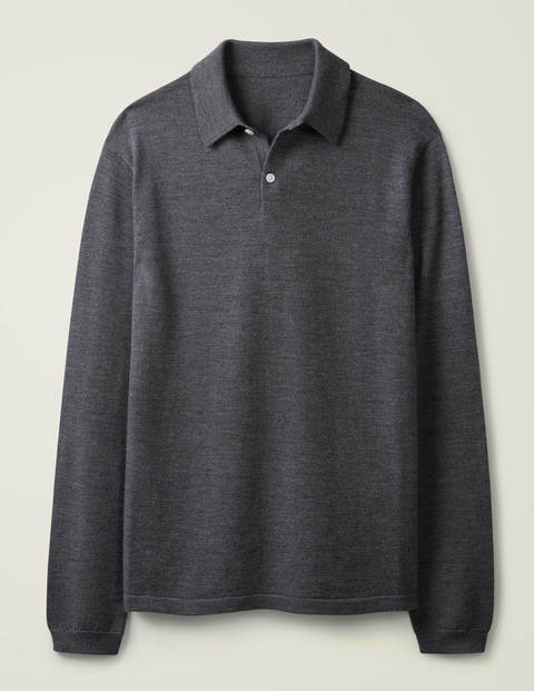 Amberley Knitted Polo - Charcoal Marl Amberley Knitted Polo - Charcoal Marl