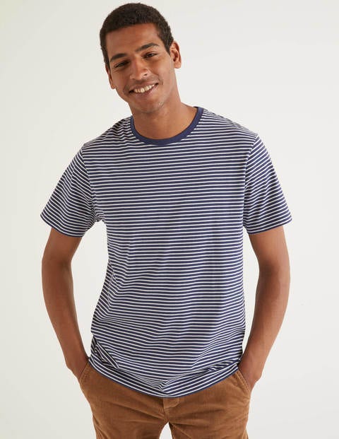 Washed T-Shirt - Navy/Ivory Stripe Washed T-Shirt - Navy/Ivory Stripe