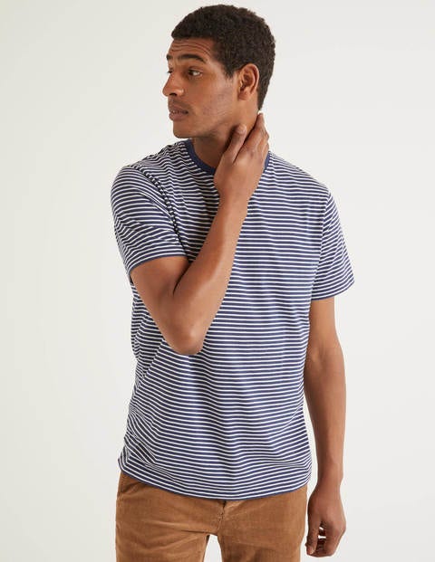 Washed T-Shirt - Navy/Ivory Stripe Washed T-Shirt - Navy/Ivory Stripe