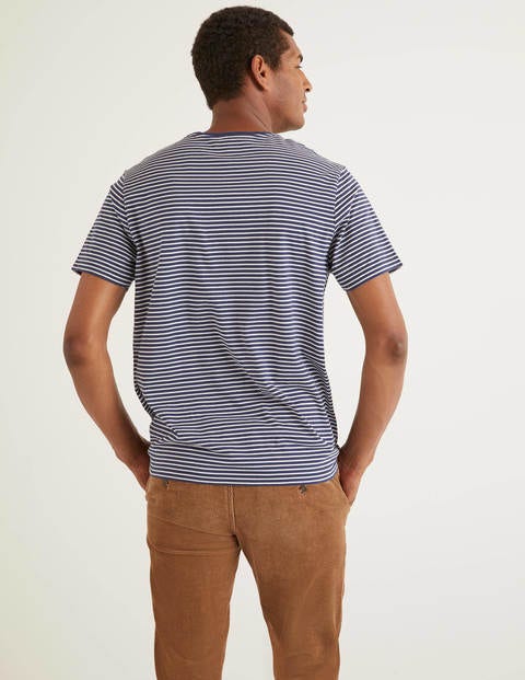 Washed T-Shirt - Navy/Ivory Stripe Washed T-Shirt - Navy/Ivory Stripe