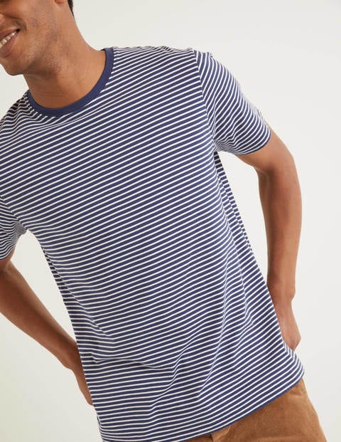 Washed T-Shirt - Navy/Ivory Stripe Washed T-Shirt - Navy/Ivory Stripe