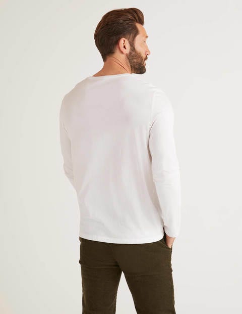 Langärmliges Vorgewaschenes Shirt - Weiß Langärmliges Vorgewaschenes Shirt - Weiß