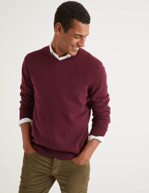 Cashmere V-Neck - Mulberry Heather Cashmere V-Neck - Mulberry Heather