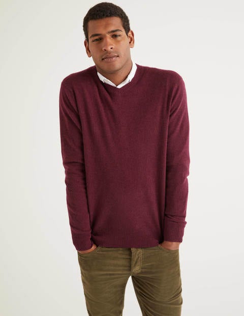 Cashmere V-Neck - Mulberry Heather Cashmere V-Neck - Mulberry Heather
