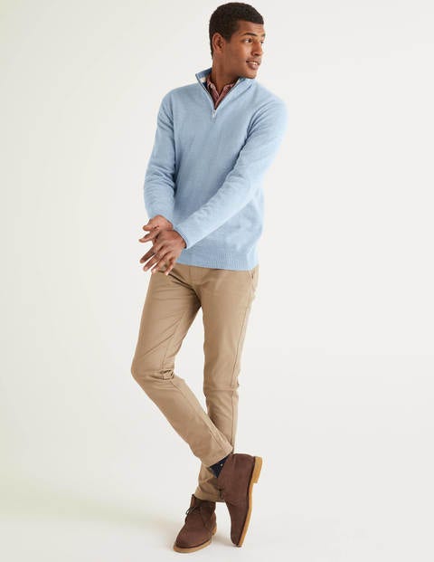 Cashmere Half-Zip - Ice Blue Heather Cashmere Half-Zip - Ice Blue Heather