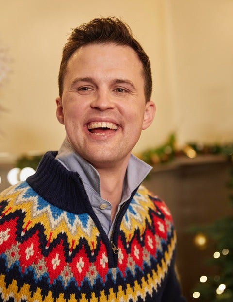 Fair Isle Half-Zip - Navy Fair Isle Half-Zip - Navy