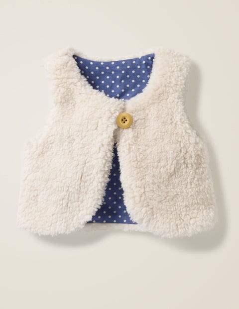 Reversible Fleecy Gilet - Ecru Reversible Fleecy Gilet - Ecru