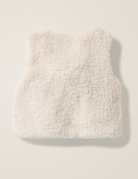 Reversible Fleecy Gilet - Ecru Reversible Fleecy Gilet - Ecru