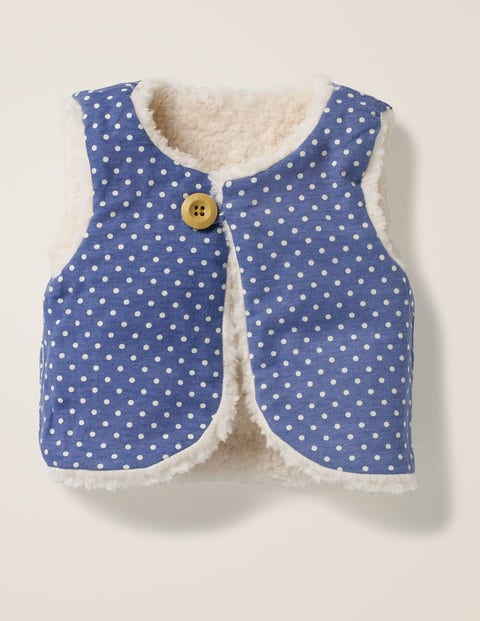 Reversible Fleecy Gilet - Ecru Reversible Fleecy Gilet - Ecru