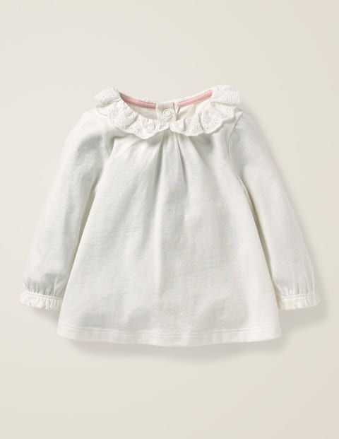 Pretty Collared T-Shirt - Ivory Broderie Pretty Collared T-Shirt - Ivory Broderie