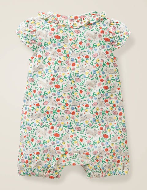 Short Bunny Romper - Multi Wild Bunnies Short Bunny Romper - Multi Wild Bunnies