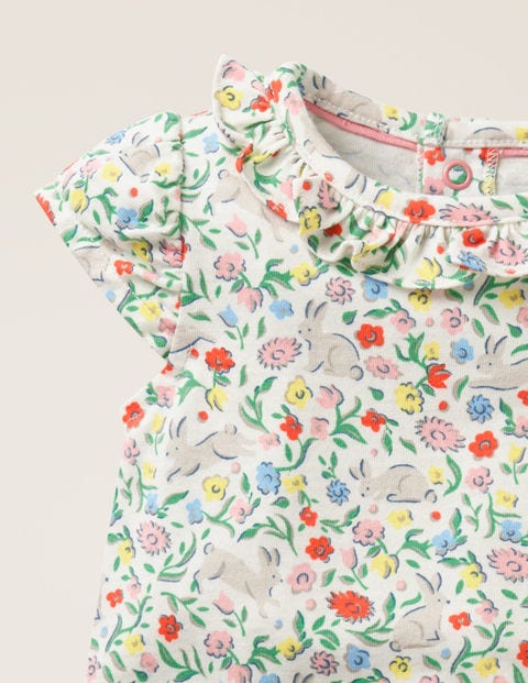 Short Bunny Romper - Multi Wild Bunnies Short Bunny Romper - Multi Wild Bunnies