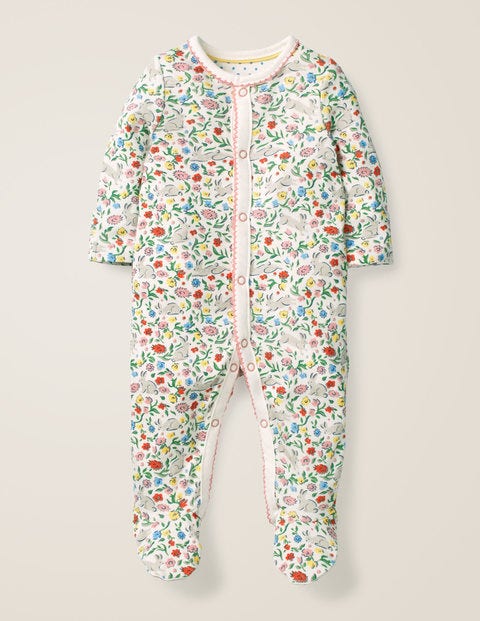 Printed Cosy Sleepsuit - Multi Wild Bunnies Printed Cosy Sleepsuit - Multi Wild Bunnies