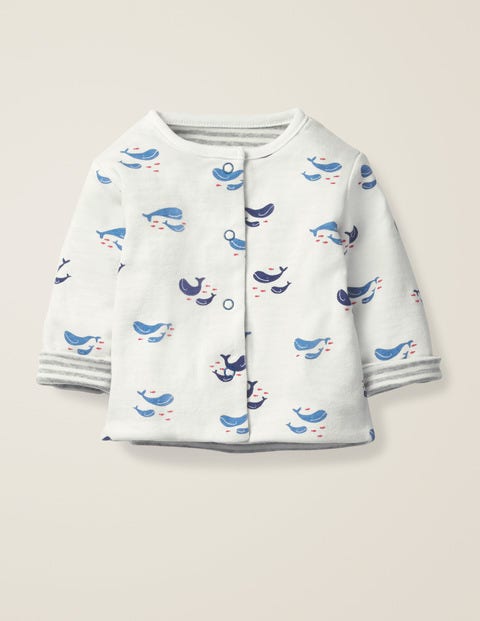 Whales Reversible Jacket - Ivory Baby Whales Whales Reversible Jacket - Ivory Baby Whales