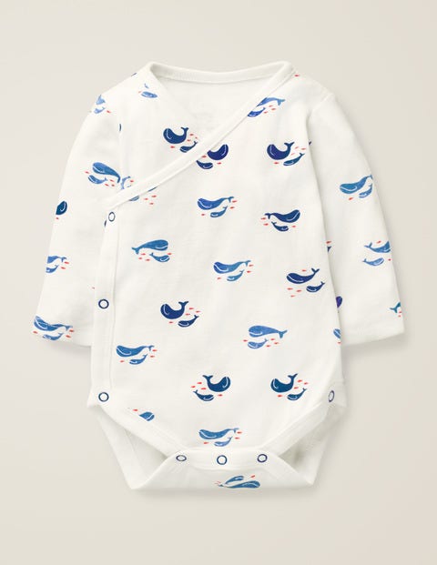 Whales Wrap Bodysuit - Ivory Baby Whales Whales Wrap Bodysuit - Ivory Baby Whales