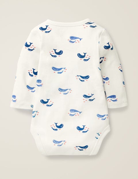 Whales Wrap Bodysuit - Ivory Baby Whales Whales Wrap Bodysuit - Ivory Baby Whales