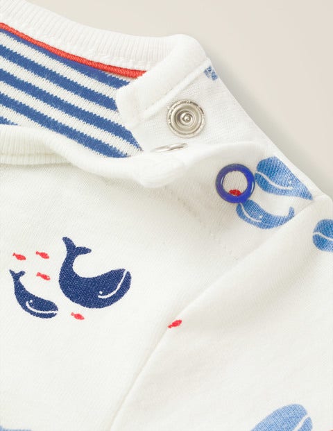 Kurzer Strampler Mit Walmotiv - Naturweiß, Babywale Kurzer Strampler Mit Walmotiv - Naturweiß, Babywale