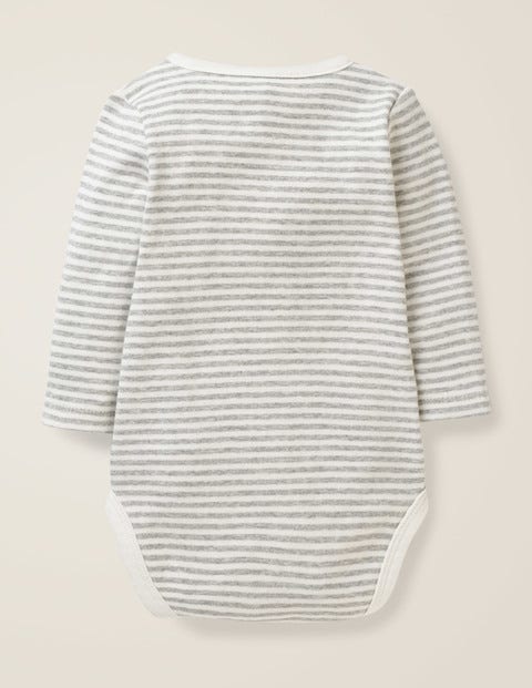 Stripy Wrap Body - Ivory/Grey Marl Stripe Stripy Wrap Body - Ivory/Grey Marl Stripe