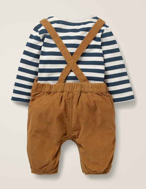 Cord Dungaree Play Set - Butterscotch Brown Foxes Cord Dungaree Play Set - Butterscotch Brown Foxes