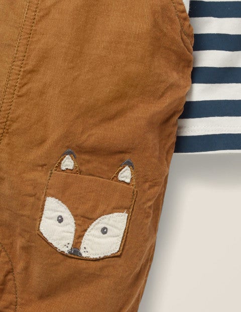 Cord Dungaree Play Set - Butterscotch Brown Foxes Cord Dungaree Play Set - Butterscotch Brown Foxes
