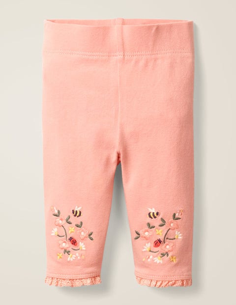 Floral Embroidered Leggings - Chalky Pink Floral Floral Embroidered Leggings - Chalky Pink Floral