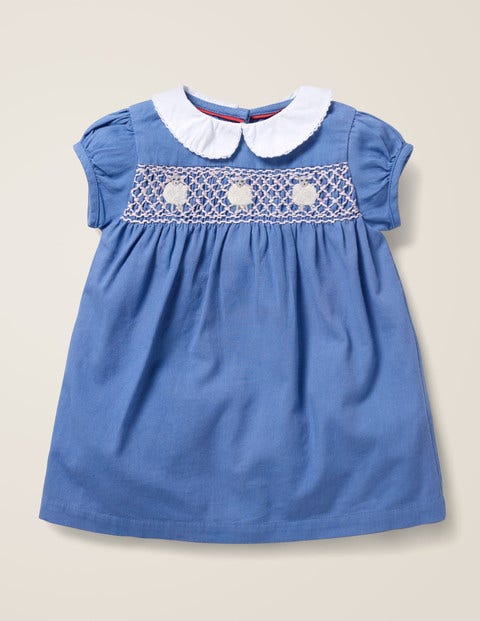 Smokkleid - Elisabethanisches Blau, Lämmer Smokkleid - Elisabethanisches Blau, Lämmer