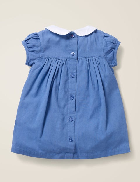 Smokkleid - Elisabethanisches Blau, Lämmer Smokkleid - Elisabethanisches Blau, Lämmer