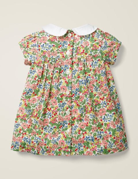 Smock Dress - Chalky Pink Flower Berry Smock Dress - Chalky Pink Flower Berry