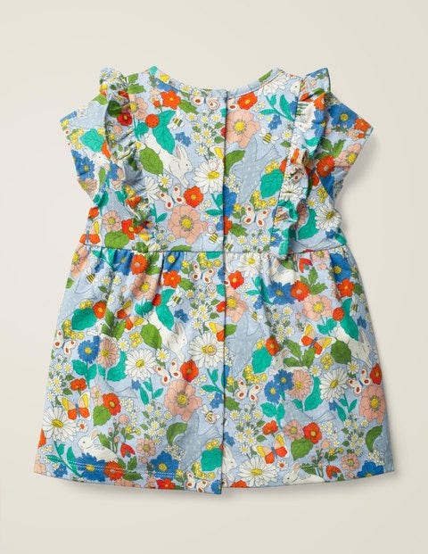 Gemustertes Jerseykleid - Bunt, Blumen-/Tiermuster Gemustertes Jerseykleid - Bunt, Blumen-/Tiermuster