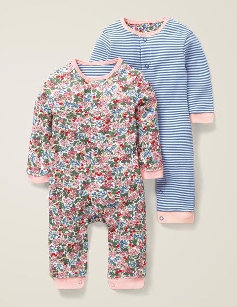 Floral Twin Pack Rompers - Chalky Pink Flower Berry Floral Twin Pack Rompers - Chalky Pink Flower Berry