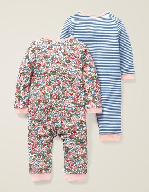 Floral Twin Pack Rompers - Chalky Pink Flower Berry Floral Twin Pack Rompers - Chalky Pink Flower Berry