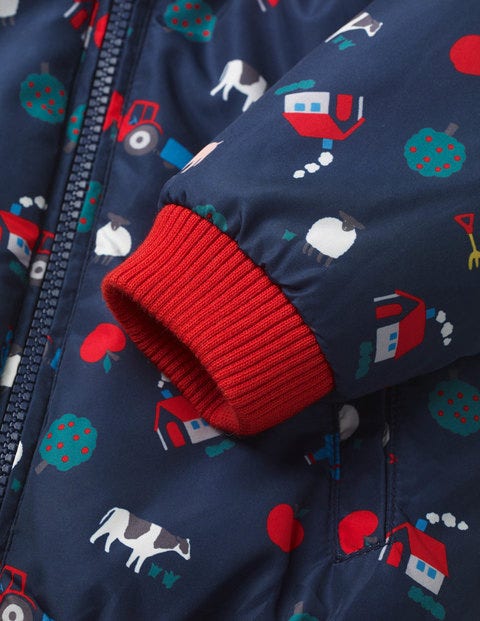 Farmyard Reversible Jacket - College Blue Farm Farmyard Reversible Jacket - College Blue Farm