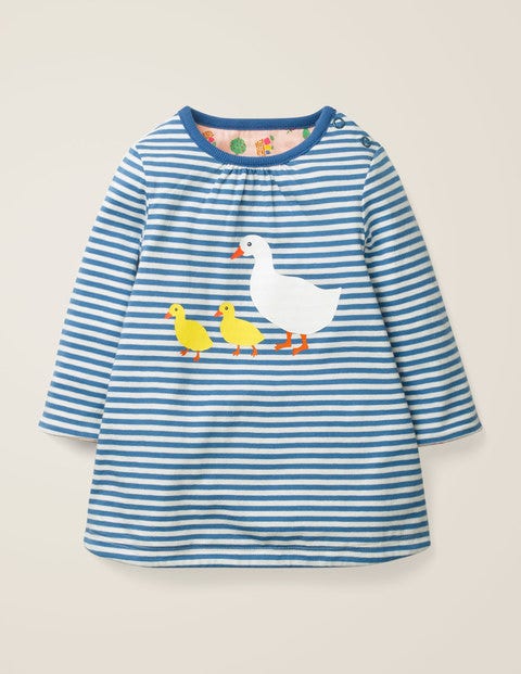 Wendbares Kleid - Naturweiß/Elisabethanisches Blau, Enten Wendbares Kleid - Naturweiß/Elisabethanisches Blau, Enten