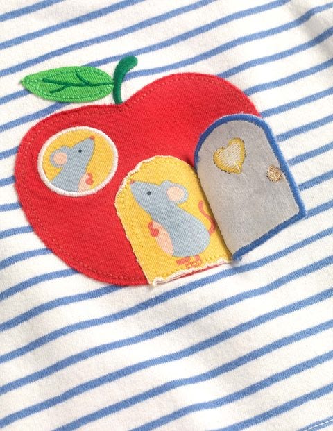 Novelty Animal T-Shirt - Ivory/Elizabethan Blue Apple Novelty Animal T-Shirt - Ivory/Elizabethan Blue Apple