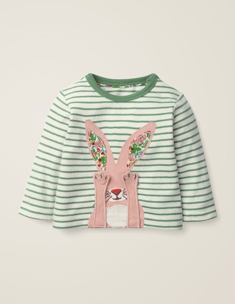 Novelty Animal T-Shirt - Ivory/Rosemary Green Bunny Novelty Animal T-Shirt - Ivory/Rosemary Green Bunny