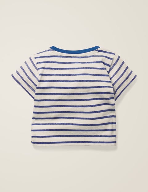 Originelles T-Shirt Mit Tiermotiv - Naturweiß/Segelblau, Fuchs Originelles T-Shirt Mit Tiermotiv - Naturweiß/Segelblau, Fuchs
