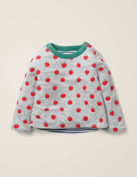 Reversible Printed T-Shirt - Ivory/Starboard Blue Apple Reversible Printed T-Shirt - Ivory/Starboard Blue Apple