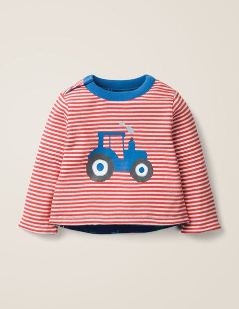 Reversible Printed T-Shirt - Ivory/Poppadew Red Tractor Reversible Printed T-Shirt - Ivory/Poppadew Red Tractor