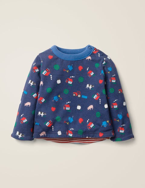 Reversible Printed T-Shirt - Ivory/Poppadew Red Tractor Reversible Printed T-Shirt - Ivory/Poppadew Red Tractor
