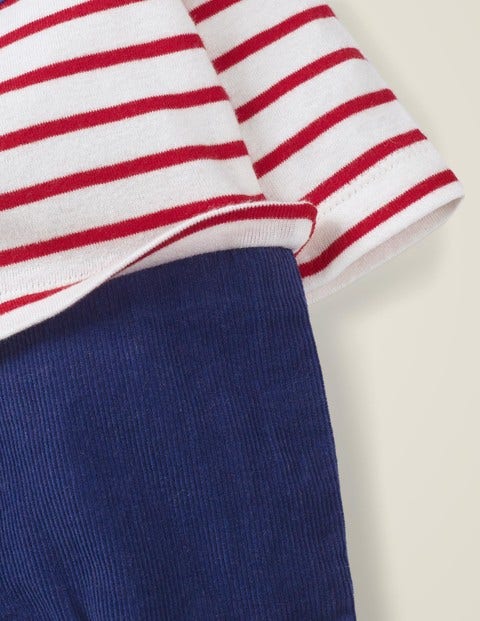 Stripy T-Shirt Romper - Ivory/Poppadew Red Stripy T-Shirt Romper - Ivory/Poppadew Red